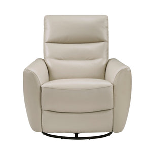 English Elm Luxurious swivel glider recliner chair with top-grain leather, plush foam over coils and sturdy frame taupe 36 L x 30.5 W x 26 H B011P395598