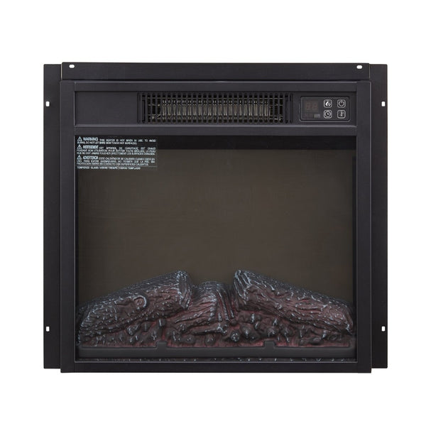 English Elm Electric Fireplace Insert Slim 1400w Heater with Adjustable Led Flame and Log Set W1758107430