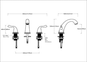 English Elm Bathroom Widespread Faucet Matte Black Dual Handle with Swivel Spout Supply Lines B2724P501228