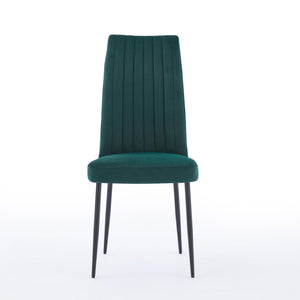 English Elm Adjustable Green Velvet Dining Chair Set Of 2 - Modern Minimalist Design For Kitchens & Restaurants W3615P340424