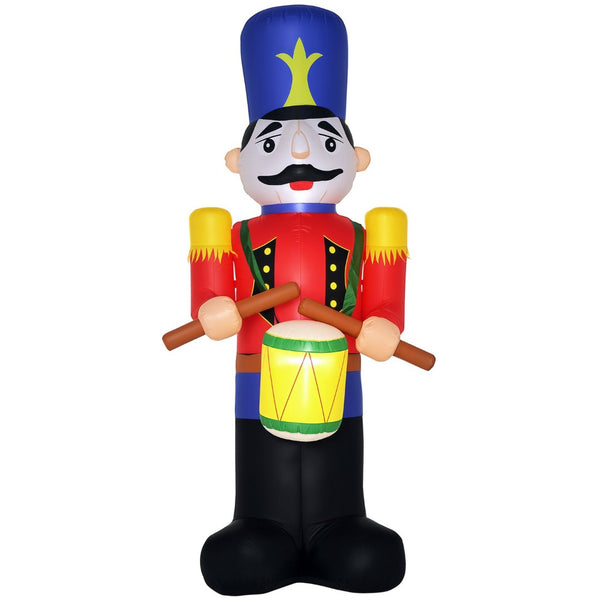 English Elm Christmas Inflatable Nutcracker Soldier 8 Foot Led Lit Yard Decor with Drum T3971P387462