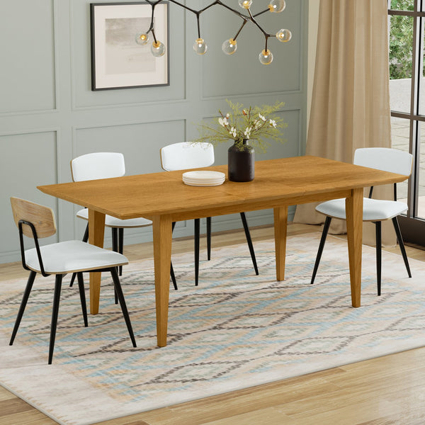 English Elm Colby Contemporary Extendable Dining Table In Oak - Versatile 60-76 Inch Design For Any Occasion B136P266904