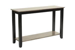 English Elm Gray 3pc Table Set with Walnut Veneer Tops, Gray/Black Modern Living Room Tables w/ Shelf Storage B011S01999