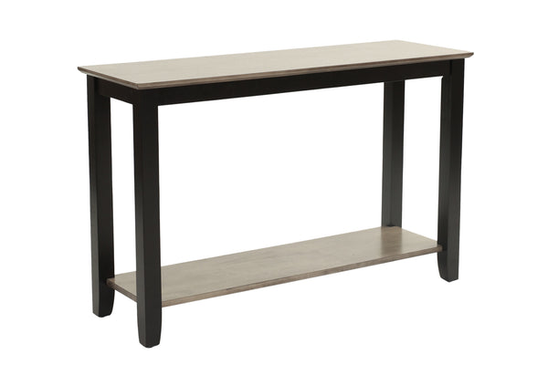 English Elm Modern Walnut Veneer Console Table with Open Shelf, Solid Rubberwood Legs, Sleek Living Room Accent Piece Black,Black+ Gray,Gray 20 L x 5 W x 51 H B011P396180