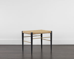 Sunpan Bondi Stool - Handcrafted Black Beech Timber with Natural Rope Seat, Sustainable & Stylish Design