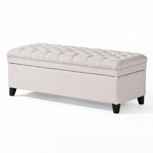 English Elm Christopher Knight Home® - Juliana Storage Ottoman – Stylish Light Grey Upholstered Seat With Hidden Compartment For Living Spaces 57741.00LGR