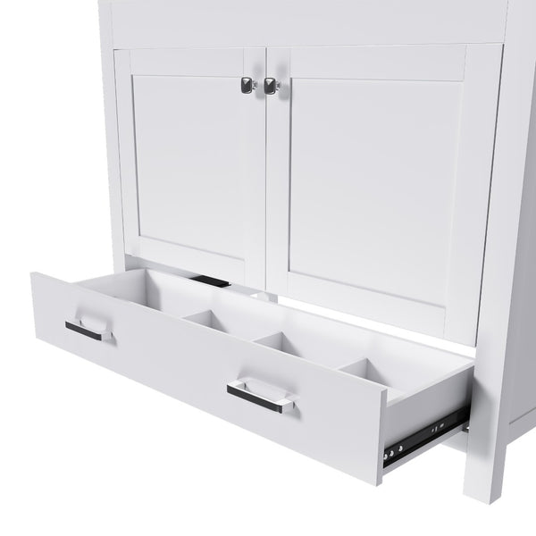 English Elm Modern 43 Inch Bathroom Vanity Solid Wood Cabinet with Soft Close Drawers Storage W509S00171