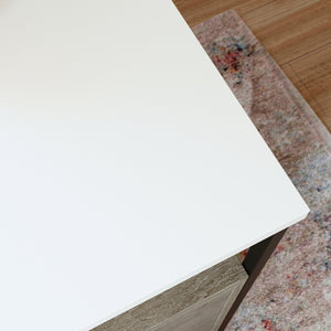 English Elm L-Shaped Modern Desk With Oak And White Finish - Space-Saving Design For Home Office And Study B356P367762