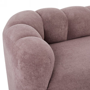 English Elm 80" Curved Sofa Scalloped Bubble Back Polyester Upholstered Modern Living Room Seating Ash Purple N771P397555I