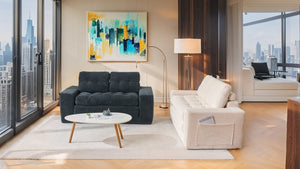 English Elm Loveseat Convertible Sofa Bed With Memory Foam - Stylish Corduroy, No Assembly, Perfect For Small Spaces! W2959P379137