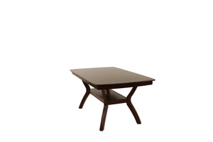 English Elm Formal 66" Square Dining Table with Open Shelf, Espresso Solid Wood Veneer, Contemporary Design B011P207142