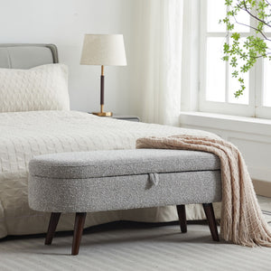 English Elm S02 Boucle Lift Top Storage Ottoman Bench for Entryway or Living Room Accent W1805P178791