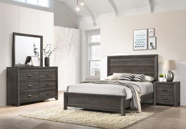 English Elm 1pc Five-Drawer Driftwood Chest with Cup Handles Rustic Wooden Bedroom Storage Tower, 31.1x16.5x47.5" Gray,Grayish Brown 60.5 L x 19 W x 41 H B011P234751