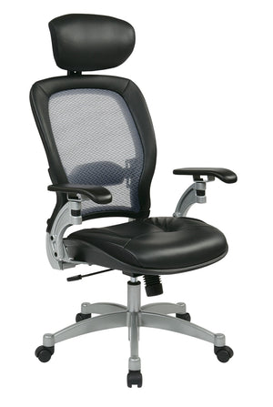 OSP Home Furnishings Professional Ergonomic Executive Chair with Airgrid Back Breathable Mesh and Lumbar Support 36806