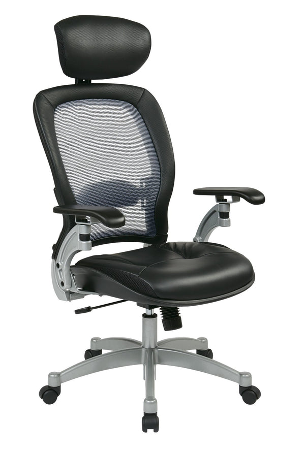 OSP Home Furnishings Professional Ergonomic Executive Chair with Airgrid Back Breathable Mesh and Lumbar Support 36806