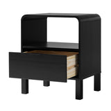 24" Rounded Edge 1 Drawer Nightstand Black ELIB4CBL Walker Edison