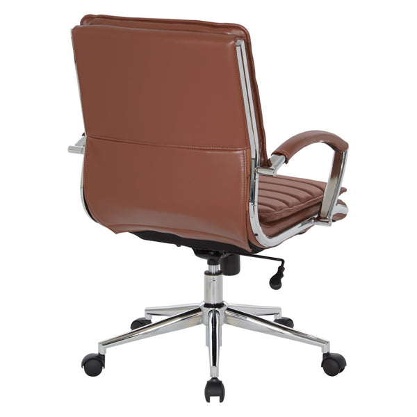 OSP Home Furnishings Mid Back Faux Leather Manager Chair with Lumbar Support and Pneumatic Height Adjust SPX23591C-U41