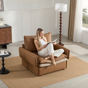 English Elm Modern Oversized Accent Chair – Versatile Single Sofa Lounge For Living Room & Bedroom Comfort W2997P294037