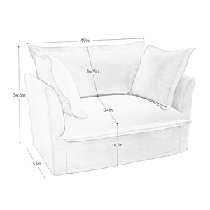 English Elm Set Of 2 Slipcovered Armchairs - Luxurious Deep Seat Chairs In Soft Green Chenille For Any Space W3041S00048-GIGA