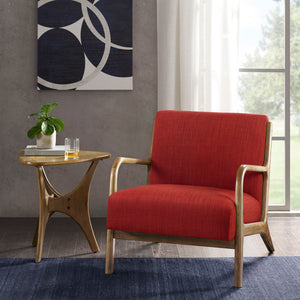 JLA Home INK+IVY - Mid-Century solid wood accent armchair with plush upholstery, ergonomic curved arms and timeless minimalist style Spice II100-0487