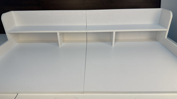 English Elm Washer 54" MDF Laundry Countertop with Raised Edge and Non-Slip Pads, Double-Layer Organizer White W2641P279969