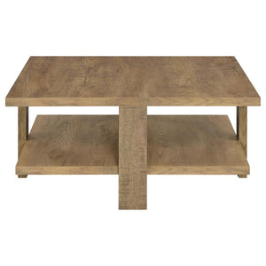 English Elm Runnion Rustic Mango Wood 2 Piece Coffee and End Table Set with Open Shelves B062S01477