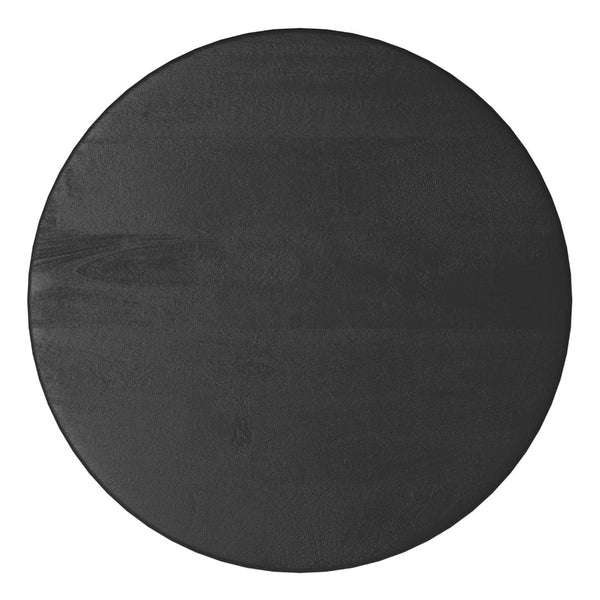 English Elm Boyd Carved Mango Wood Accent Table Matte Black Lacquer Sculptural Side Stand B136P414660