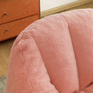 English Elm Bean Bag Chair Oversized Faux Fur Memory Foam Lounge Seat for Dorm or Living Room Pink W2200P243728