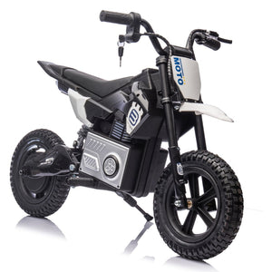 English Elm 24v Kids Electric Motocross Motorcycle 200w Hub Motor Suspension Led Bluetooth Audio Black W1578P225053