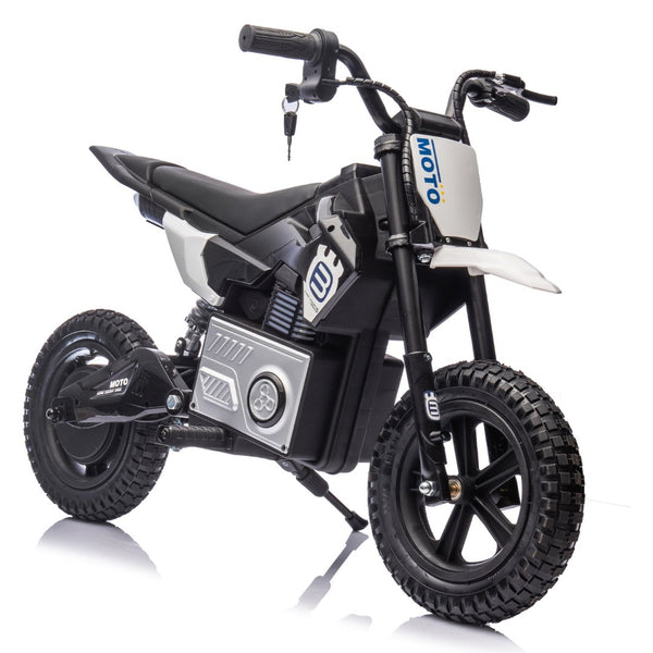 English Elm 24v Kids Electric Motocross Motorcycle 200w Hub Motor Suspension Led Bluetooth Audio Black W1578P225053
