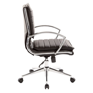 OSP Home Furnishings Mid Back Faux Leather Manager Chair with Lumbar Support and Pneumatic Height Control SPX23591C-U6