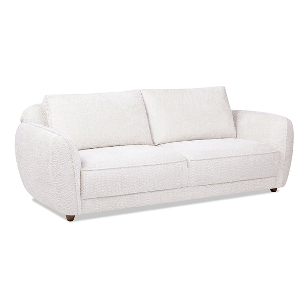 English Elm Jennifer Taylor Home - Sharon 84" Puffy Arm Sofa in Alpaca Off-White Chenille—Pet-Friendly, Removable Cushions, Durable Support B2719P238353