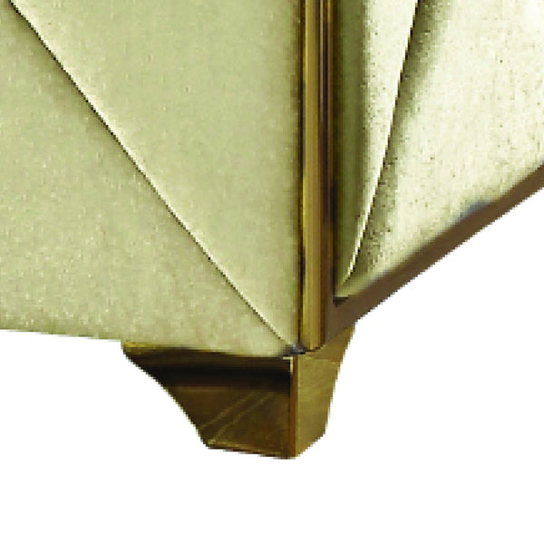 English Elm Velencia Velvet Loveseat with Gold Accents, Solid Wood Frame, Plush Cushions for Luxe Comfort Cream G150109221