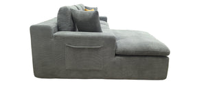English Elm Coffee-bean Curved Sectional Sofa Sculptural Pod Cushions for Modern Living Rooms B2748S00063