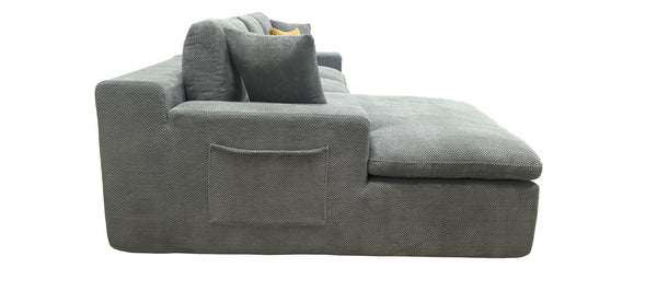 English Elm Coffee-bean Curved Sectional Sofa Sculptural Pod Cushions for Modern Living Rooms B2748S00063