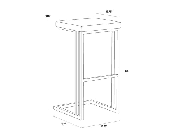 Sunpan Boone Modern Industrial Backless Stool Set of 2 - Durable Cantilever Design for Home or Bar Use Black / Bravo Cognac