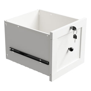 English Elm 28"h White Steel Rolling File Cabinet Locking Drawers Quiet Slides Home Office T2398P465996