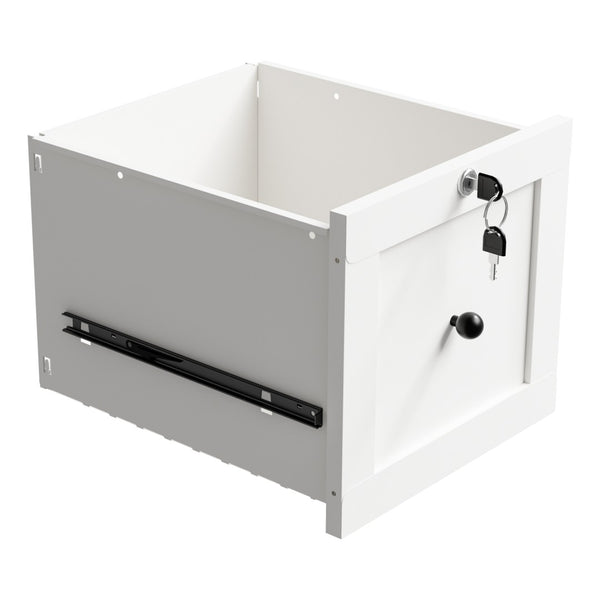 English Elm 28"h White Steel Rolling File Cabinet Locking Drawers Quiet Slides Home Office T2398P465996