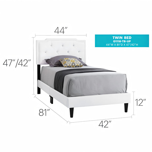 English Elm Deb Cappuccino Queen Bed with Tufted Adjustable Headboard, All-In-One Box, Sturdy Slat Support System White 5.5 L x 22.5 W x 45 H B078112131