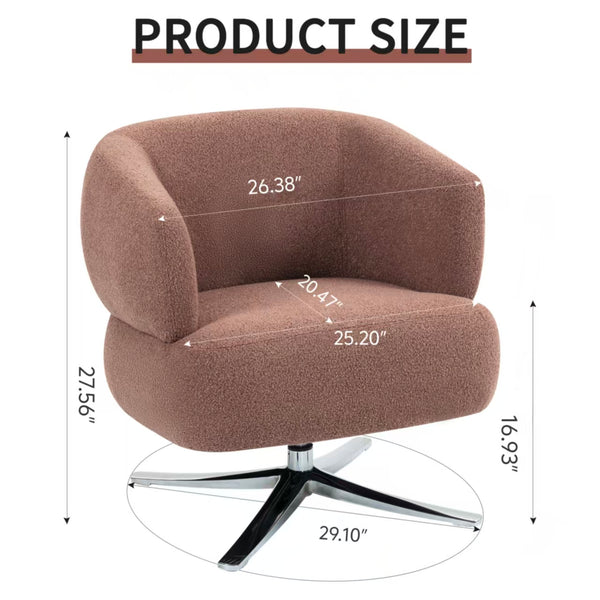 English Elm Cuddle-style linen swivel chair with 360° rotation, wrap-around cradle design for cozy compact spaces Red W3248P354265