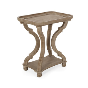 English Elm Christopher Knight Home® - End Hourglass Accent Table with Lipped Rectangular Top, French Country Firwood Charm and Elegance Natural N771P223027K