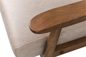 English Elm 25.38'' 25.38" Wide Classic Mid-Century Modern Arm Chair with Solid Wood Arms, Plush Foam & Microfiber Finish Light Camel B2735P271019