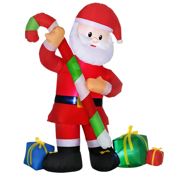 English Elm Homcom 6 Foot Inflatable Santa Claus Led Lit Outdoor Holiday Yard Display Decor W2225P229257