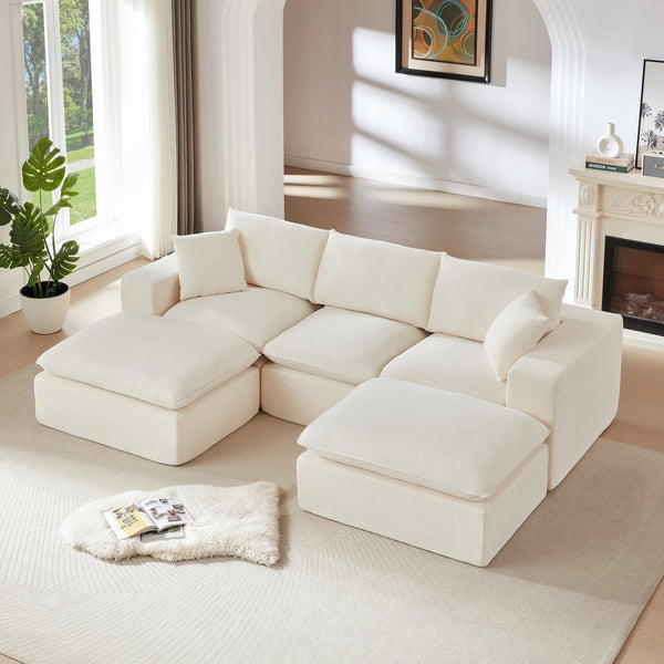 English Elm Modern Chenille Cloud Sofa - Plush, Modular Design For Ultimate Comfort In Living Rooms & Offices W3396S00046