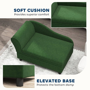 English Elm Pet Sofa with Lift Top Storage Tufted Flannel Cushion Eucalyptus Wood Frame T3971P407115