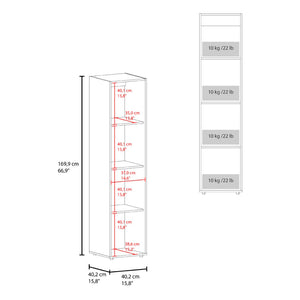 English Elm Jasmine Mirrored Wardrobe with Beige Finish and Four Shelf Storage for Small Spaces B092P474467