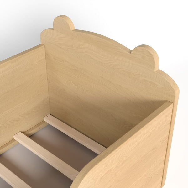 English Elm Toddler Bear Shaped Pine Floor Bed Low Profile Frame Safe Rounded Edges Kids Room Natural W1580P373255