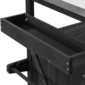 English Elm K&K Outdoor Kitchen Island Rolling Bar Cart with 1.2" 201 Stainless Top, Lockable Wheels, Spice Rack N707P235043B