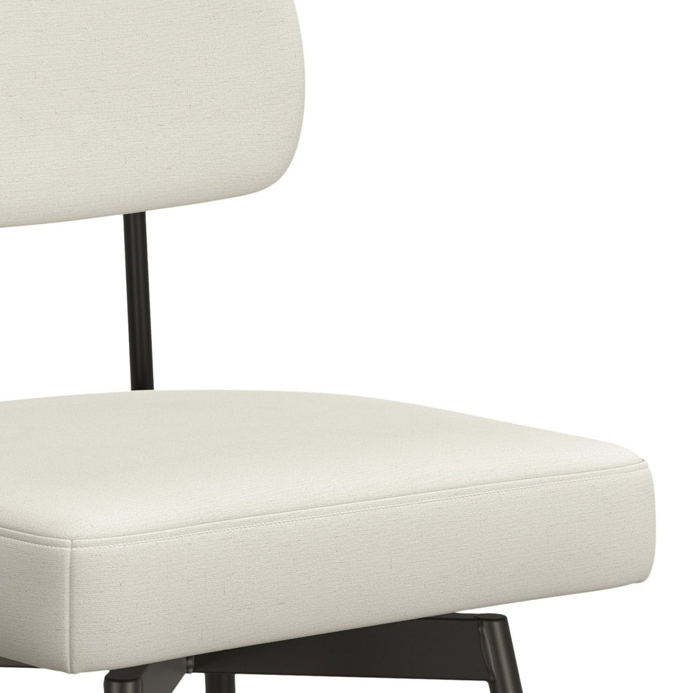 English Elm Giselle Swivel Counter Height Stool Set of 2 — Upholstered Padded Seats, 360° Swivel, Metal Frame & Footrest Natural B136P252651