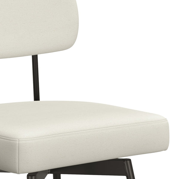 English Elm Giselle Swivel Counter Height Stool Set of 2 — Upholstered Padded Seats, 360° Swivel, Metal Frame & Footrest Natural B136P252651